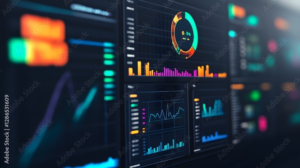 Poster real-time industrial analytics dashboard for factory automation monitoring