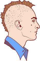 Homme punk avec crête