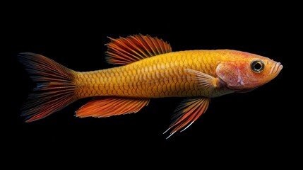 Fototapeta premium Sparkling Golden Fish Aquatic Life Tropical Fish Aquarium Closeup
