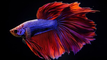 Fototapeta premium Vibrant Siamese Fighting Fish Colorful Betta Splendens Aquatic Life