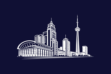 Fototapeta premium urban city skyline silhouette vector illustration