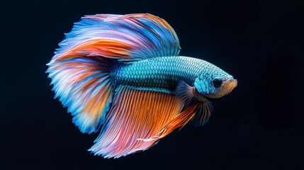 Fototapeta premium Stunning Betta Fish Colorful Siamese Fighting Fish Aquatic Life