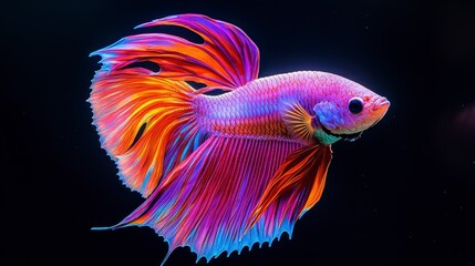 Fototapeta premium Vibrant Siamese Fighting Fish Colorful Betta Splendor