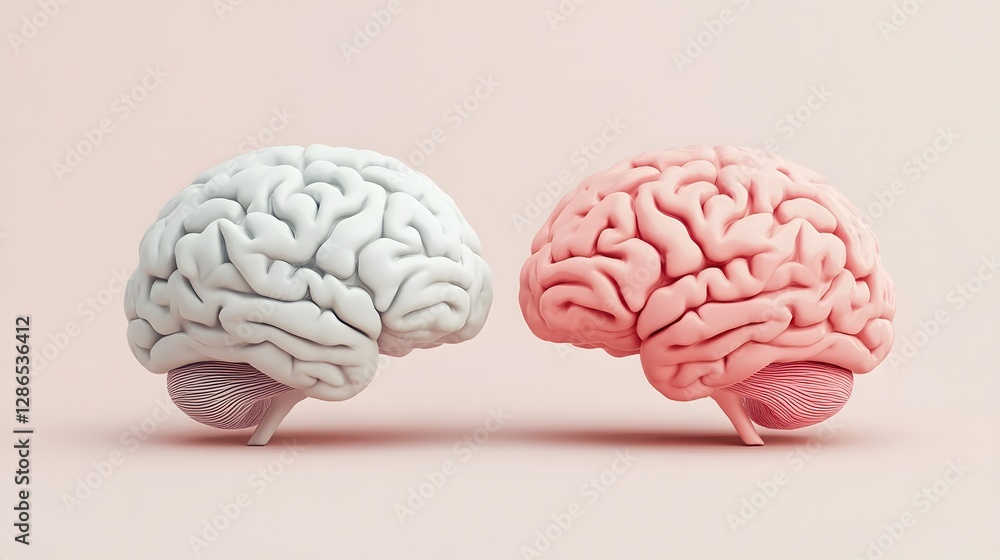 Poster interconnected brains symbolizing and communication