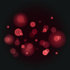 Texture abstract red background. Sparkling magic particles. Background with bokeh effect. Vector illustration