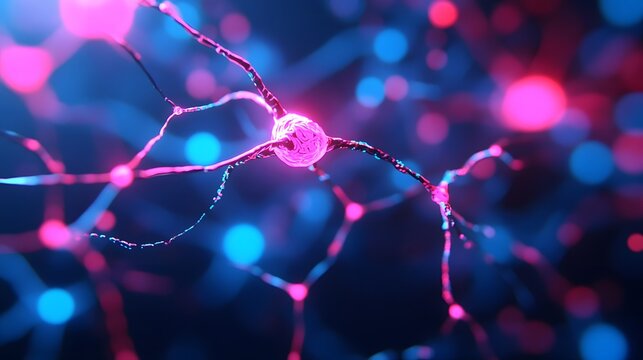 Glowing Cybernetic Brain Concept with Vibrant Synaptic Connections