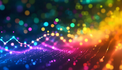 Fototapeta premium Abstract Background - Colorful Bokeh Lights and Wave Pattern