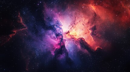 Fototapeta premium A futuristic deep-space observatory studies the intricate details of a nebula's vibrant core