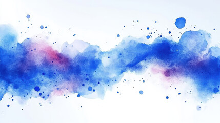 Obraz premium Beautiful blue watercolor splash with soft gradients and splatters