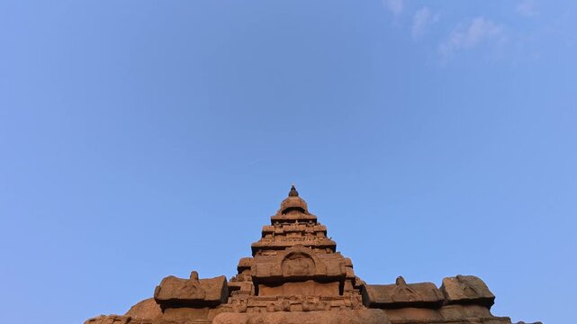 Shore temple built by Pallavas is UNESCO`s World Heritage Site located at Mamallapuram or Mahabalipuram in Tamil Nadu, South India. Very ancient place in the world.	