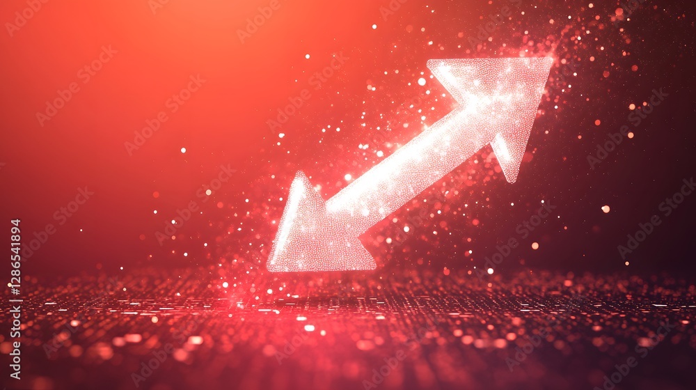 Poster An Upward Arrow Showing Movement Against a Red Background