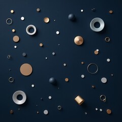 Abstract geometric shapes on dark background