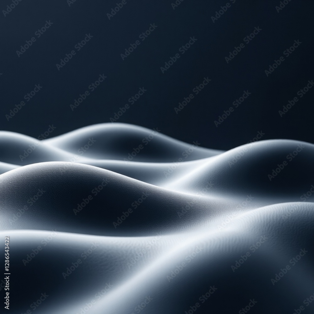 Poster abstract waves in smooth texture on dark background