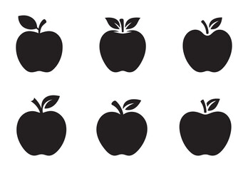 Delicious apple fruit icon set. apple symbol. Vector illustration