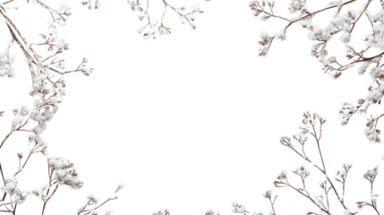 frozen snowy frame border isolated on white background 