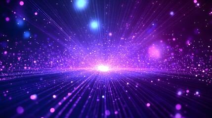 Naklejka premium An abstract illustration of an exploding purple and blue light