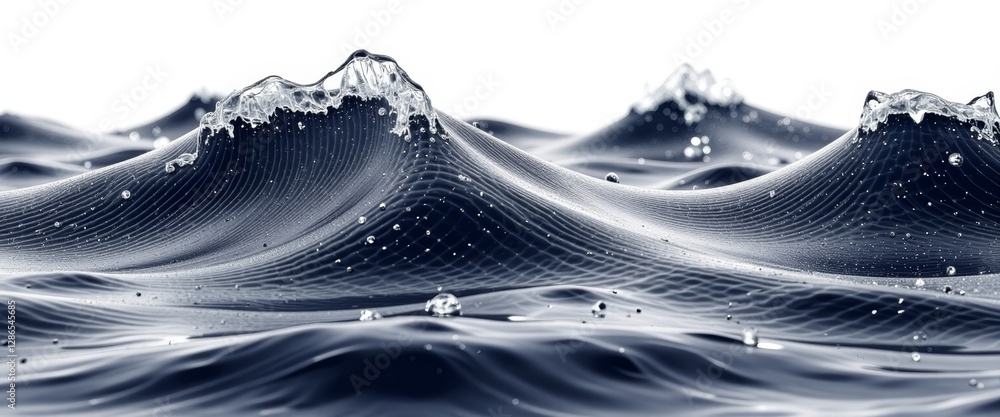 Poster ocean waves with intricate patterns and textures