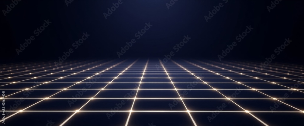 Poster abstract grid background with glowing lines