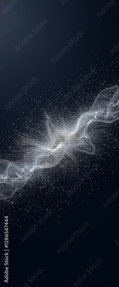 Aufkleber abstract light wave with particles on dark background
