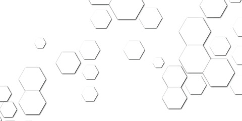 Abstract technology white and grey geometric hexagon shape on transparent background vector.