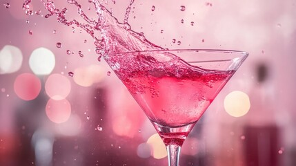 A neon pink cocktail splashes over, emphasizing party energy and movement.