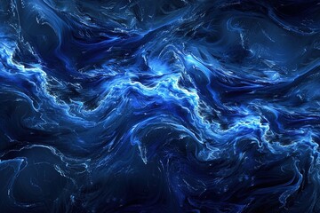 Obraz premium Abstract blue swirling waves in cosmic design