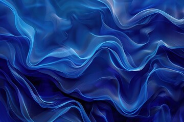 Obraz premium Abstract waves of glowing blue fabric in a flowing smooth pattern