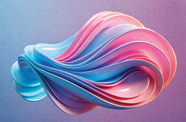 Colorful abstract 3D wave with smooth texture and dynamic shape