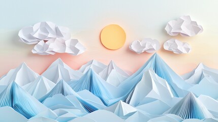 Serene Pastel Folded Mountain Design