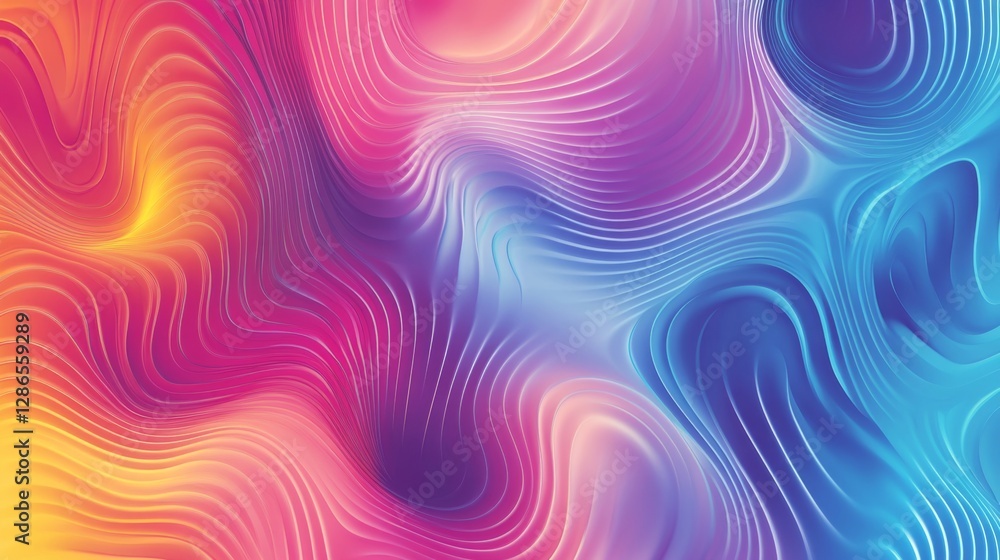 Aufkleber a colorful background of abstract fluid holographic patterns with smooth transitions