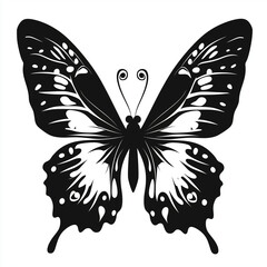 Elegant Butterfly Silhouette Vector—Perfect for Logos & Tattoos
