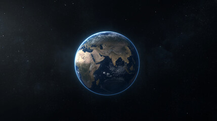 Naklejka premium A Glimpse of Earth from Space: The mesmerizing image of our planet, Earth, captured from space, showcasing the beauty of continents and oceans, surrounded by the vastness of the cosmos. 
