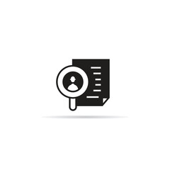 job resume and magnifier icon vector illustration