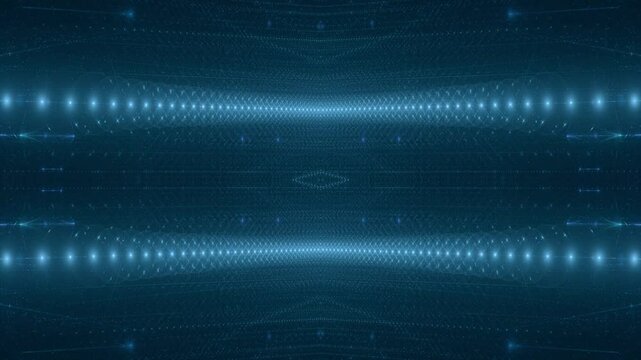 leuchtende Lichtpunkte bewegen sich langsam Richtung Zentrum, digitaler Datentransfer, Algorithmus, Internet, Energie, Datenfluss, Geschwindigkeit, Wandel, Austausch, braun, orange
