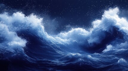 Naklejka premium Stormy Sea at Night