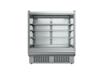 Modern refrigerated display case with sleek design and transparent panels for optimal organization