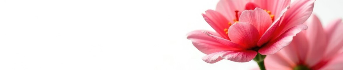Velvety red flower with soft delicate petals against pure white backdrop, blossoms, flower, nature