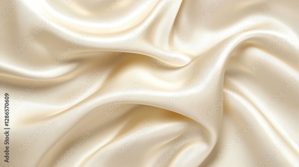 Poster elegant cream satin fabric with smooth texture and luxurious drapery for various projects
