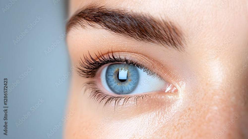 Poster ai enhanced eye chart with voice guided vision assessment representing hands free side view digital 