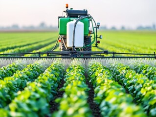Robotic precision sprayer applying targeted fertilizers based on soil nutrient maps, optimizing resource usage