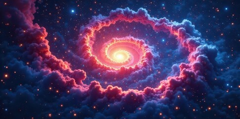 Obraz premium Cosmic mandala design, swirling nebulae, vibrant shooting stars, bright, background