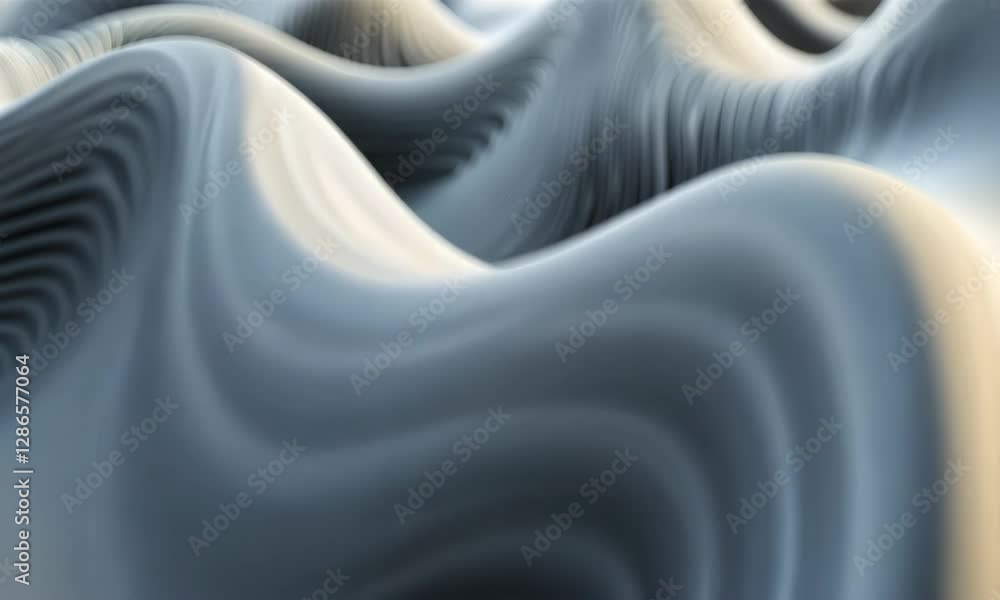Poster abstract flowing curved surface, mesmerizing motion graphics background animation