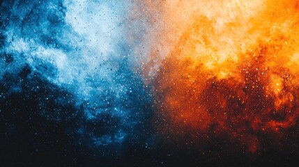 Abstract cosmic background with blue and orange gradient texture design