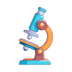Colorful Microscope Vector Clipart &ndash; Perfect for Educational & Medical Us