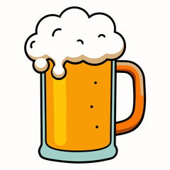 Cheers! Beer Mug with Foam &ndash; High-Quality Brewery Illustration
