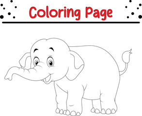 Baby Elephant Coloring Page. Animal coloring page for kids