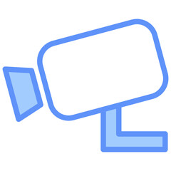 Cctv Outline Blue Color Icon