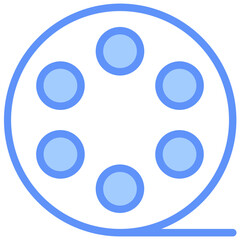 Video Outline Blue Color Icon