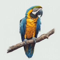 Obraz premium Macaw Isolated on White Background