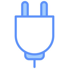 Plug In Outline Blue Color Icon